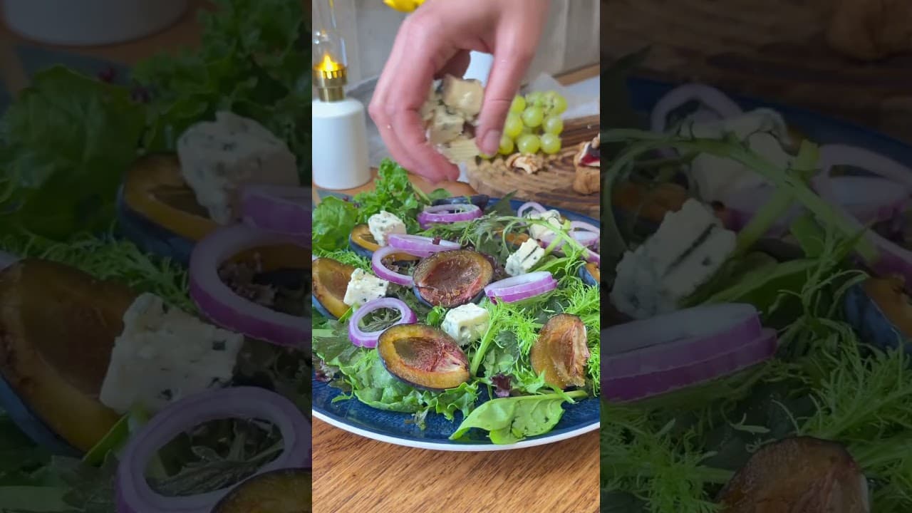 Plum Salad with Blue Cheese & Walnuts | Easy Summer Salad