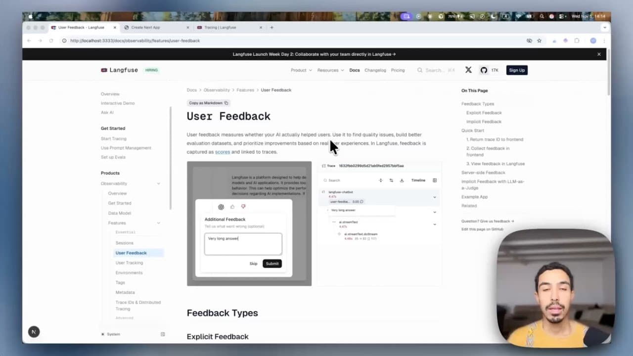 Collect User Feedback of your LLM Agent in Langfuse