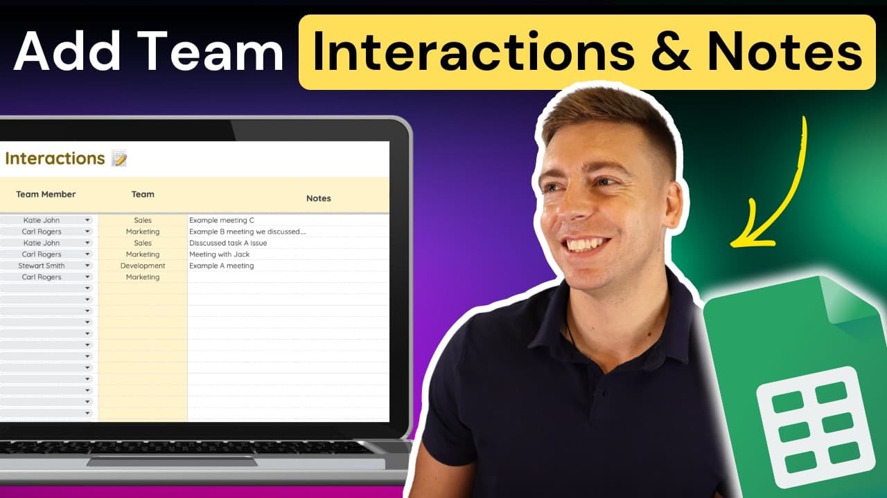 How to Add Notes & Interactions (Google Sheets Project Management Template)