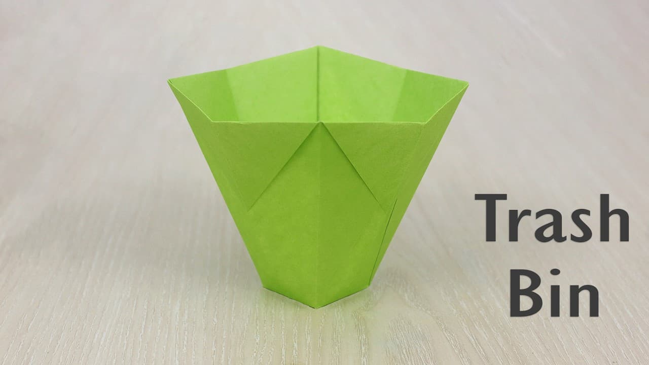 How to Make an Origami Trash Bin - Paper Storage Box Tutorial