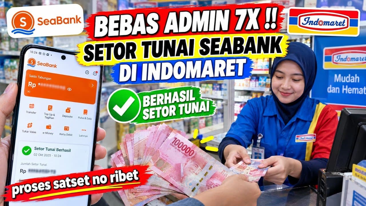 Cara Setor Tunai Seabank Di Indomaret - Cara isi Saldo Seabank Gratis Di Indomaret Terbaru