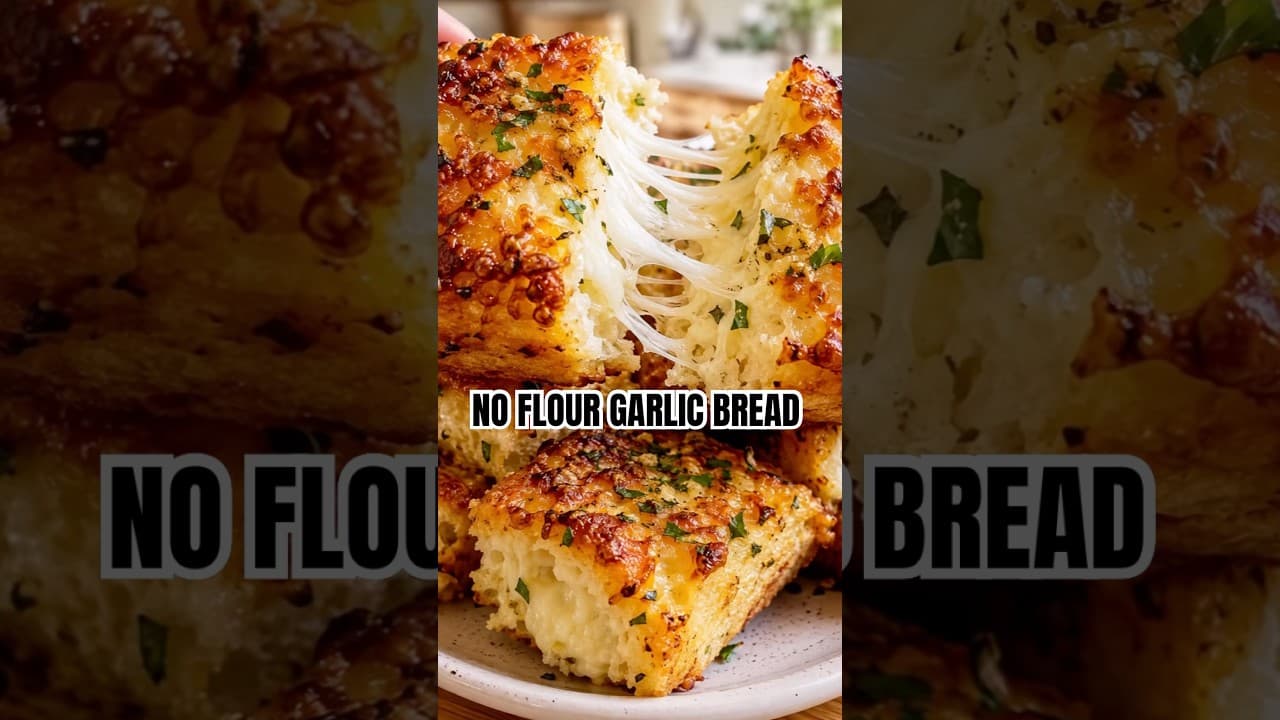 No Flour! This Cottage Cheese Garlic Parmesan Bread Is INSANELY Cheesy