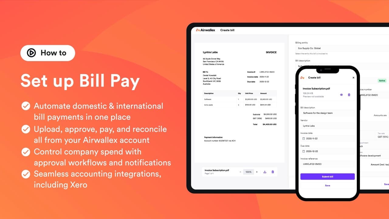 How to Set Up Bill Pay in Airwallex