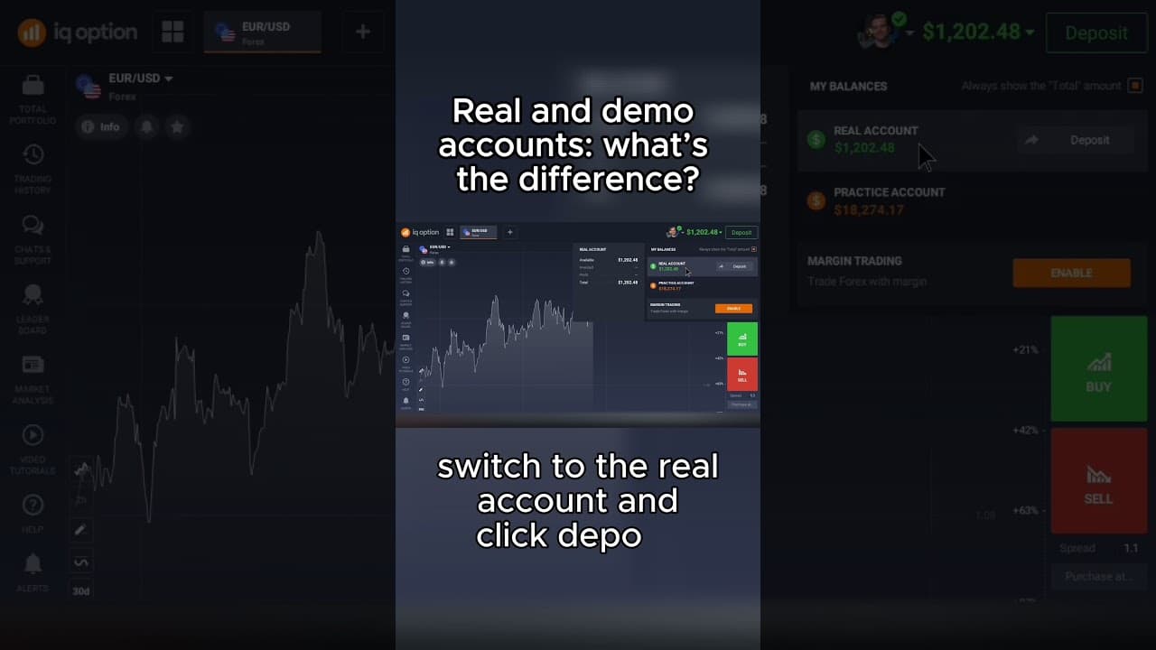 Real and demo accounts: what’s the difference? (Part 5) #iqoption #demoaccount