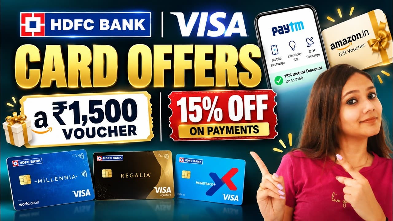 GOOD NEWS: HDFC & VISA Offers | Get ₹1,500 Amazon Voucher + 15% OFF via Paytm