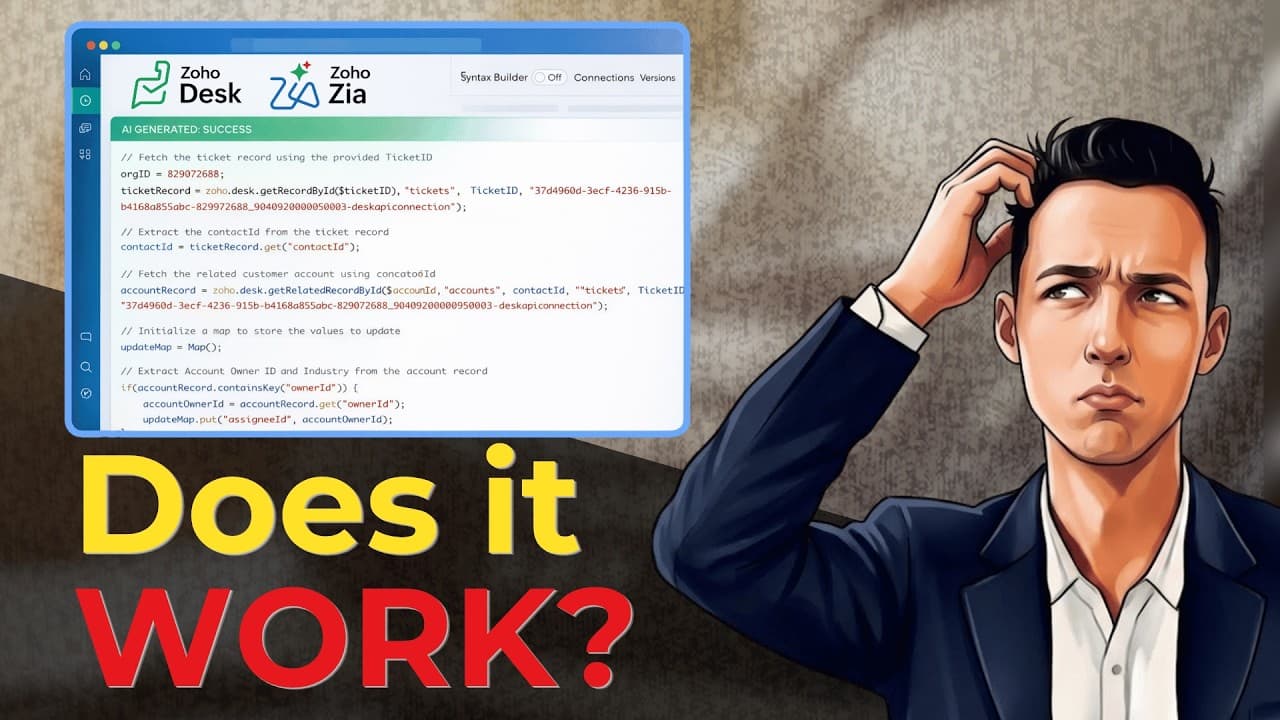 Zia AI Assistant for Deluge Scripting // First Impressions from a Zoho Expert
