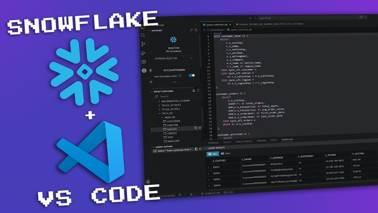 Snowflake Extension for VS Code — Full Beginner Tutorial