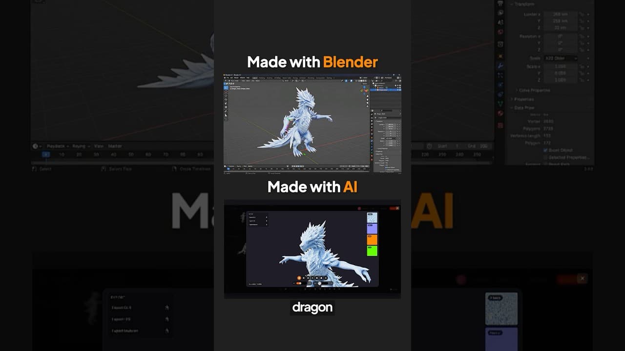 Blender vs AI For 3D Game Assets😱 #ai3d #ai3dmodel #3daianimation #aidevelopment #3dgamedevelopment