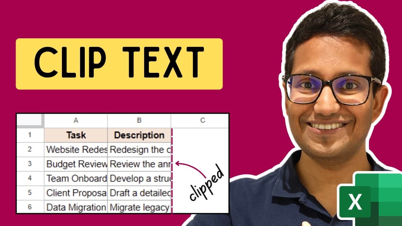 3 Ways to Clip Text in Excel (Stop Ugly Text Overflows in Seconds)