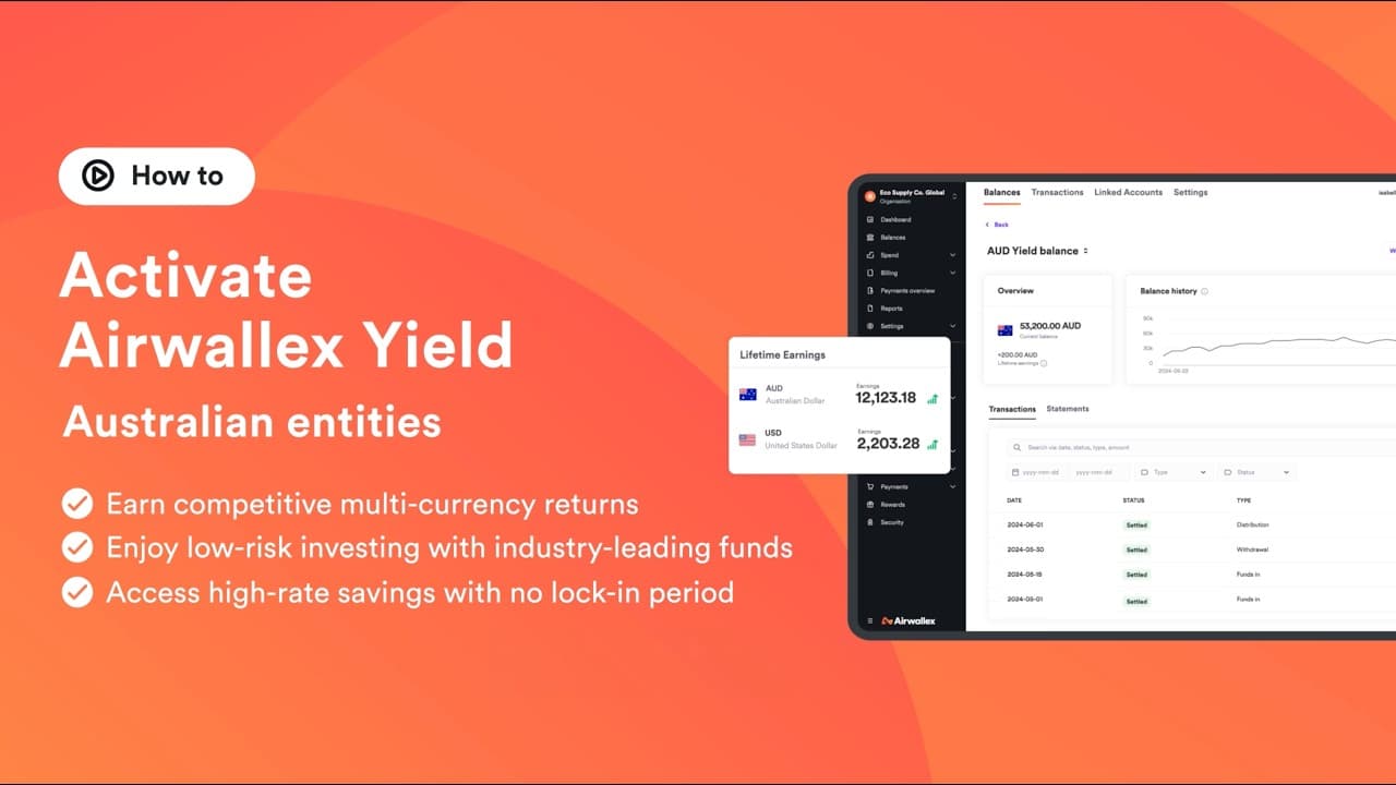 How to Activate Airwallex Yield (Australian Businesses)