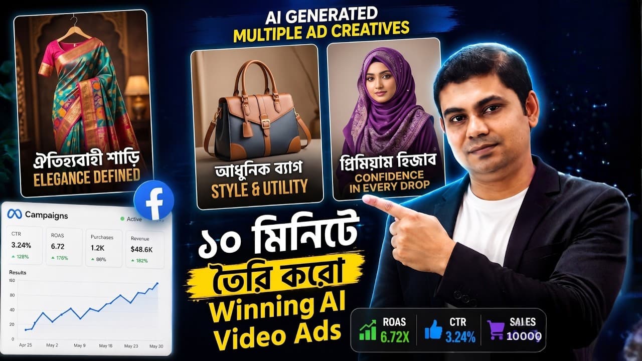 Video Editor নেই? 10 মিনিটে High-Converting AI Video Ads বানান