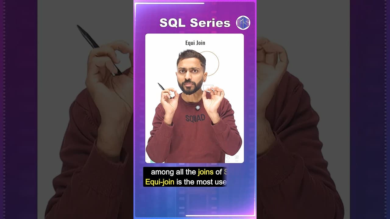 Equi Join in SQL | Most Used Join Explained in 1 Minute #sql #sqlcommands