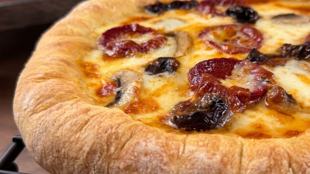 The crispiest pizza you can make in a home oven. No kneading.
