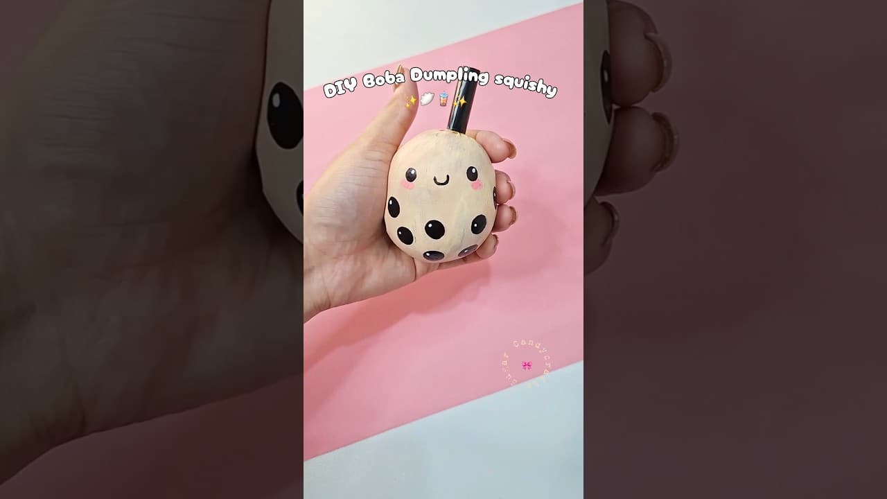 DIY Boba Dumpling Squishy!?👀🧋#shorts #art #papercraft #diy #youtubeshort
