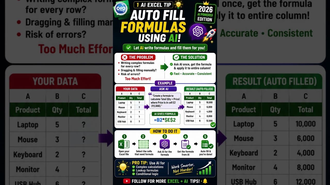 The secret AI trick for faster Excel formulas #ExcelHacks #TechTips