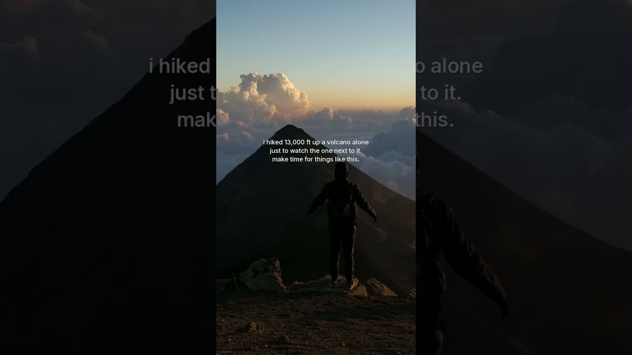 Hiked a volcano alone to watch the one next to it ๐ #acatenango #guatemala #shorts