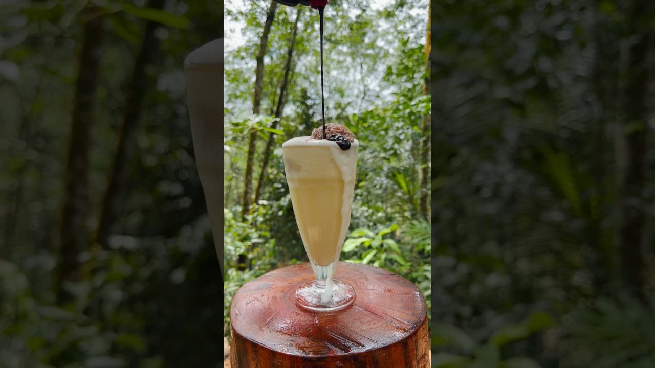 Frozen Yellow Watermelon Milkshake With Chocolate Ice Cream 😋🥰Perfect Combo #food #cooking #shorts