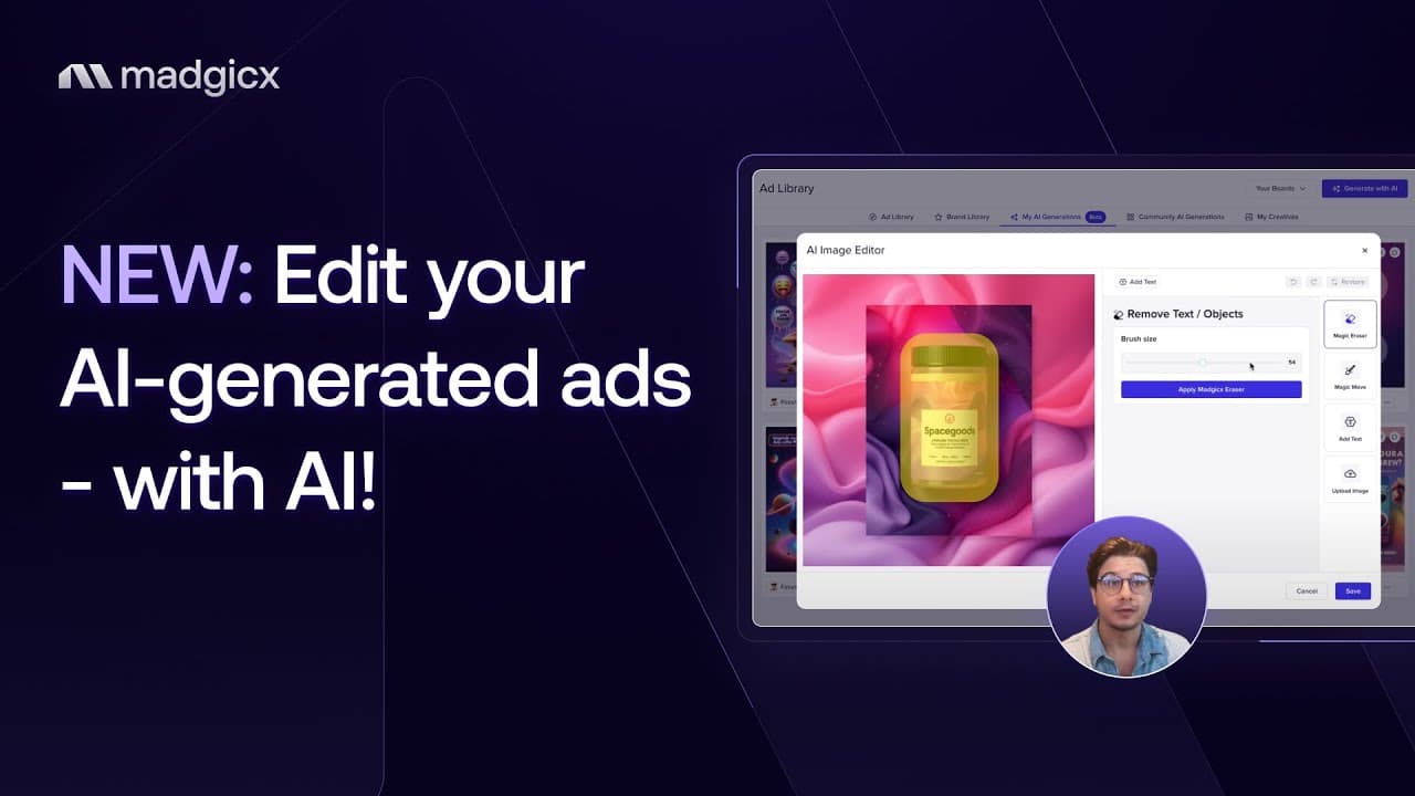 NEW in the Madgicx AI Ad Generator: Edit your AI-generated ads - with AI!