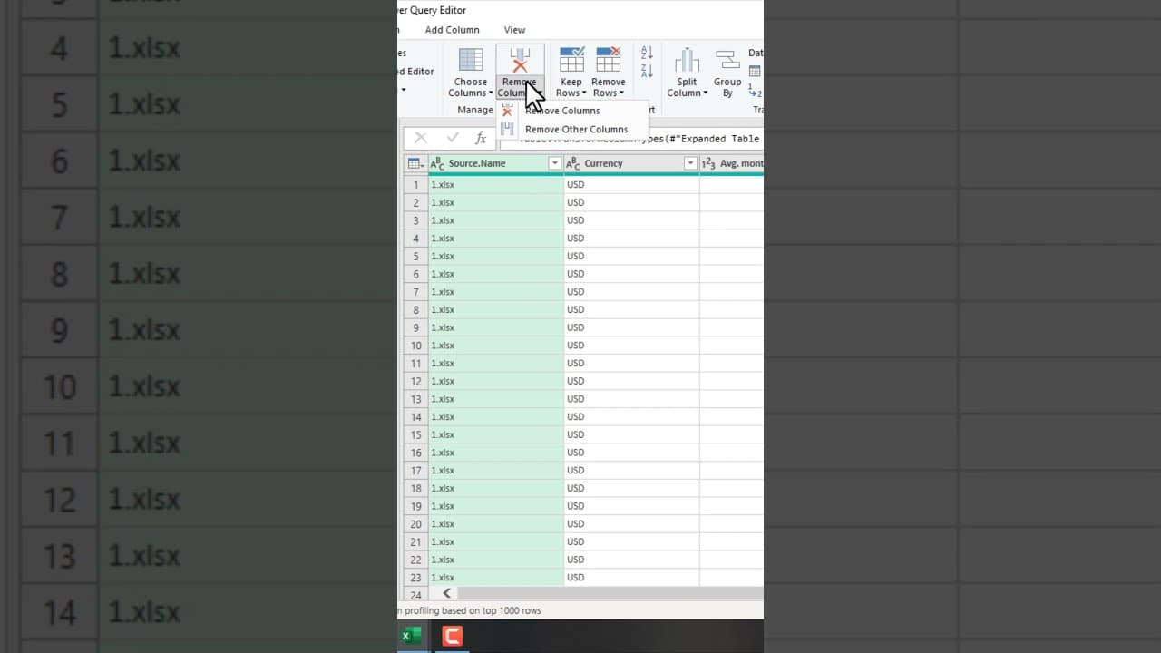 Combine Data using Powerquery