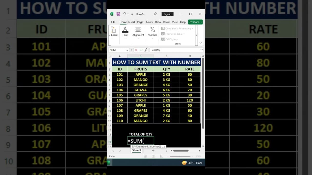 How to add Text with Numbers in Excel #excel #addtext #nkexcelclasses #kritikaexcel