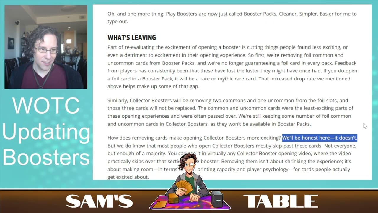 My Reaction to WOTC's Announced Changes to Booster Packs