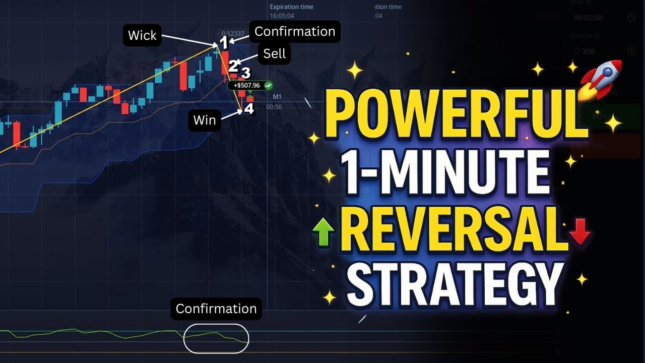 Powerful 1-Minute Pocket Option Reversal Strategy Using 3 Free Indicators