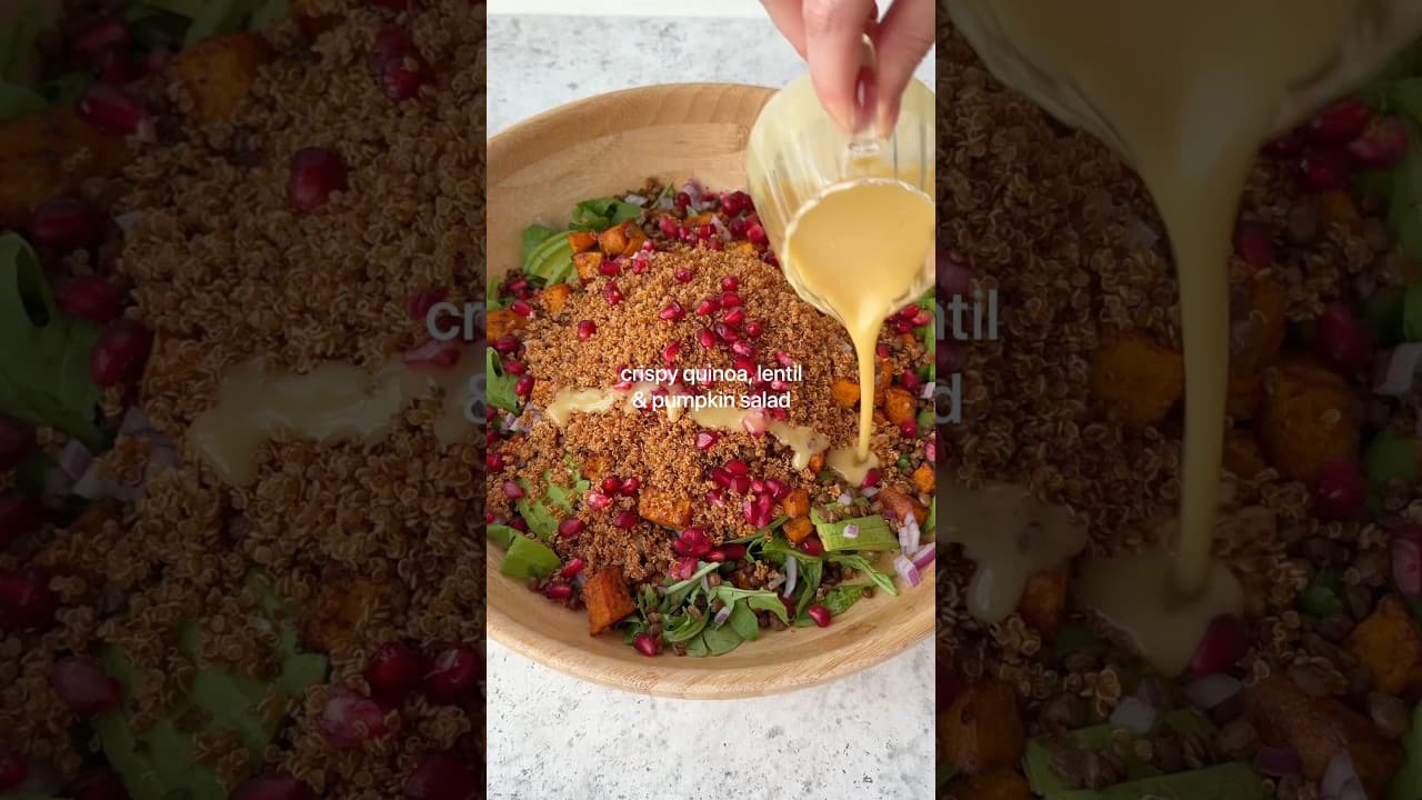 Crispy Quinoa, Pumpkin & Lentil Salad