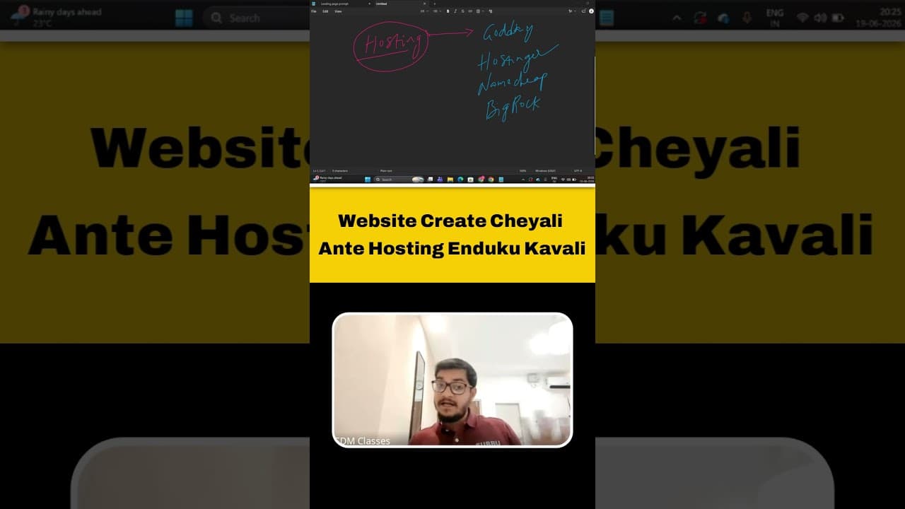 ๐ Website Create Cheyali Ante Hosting Enduku Kavali? ๐ | AI Powered Performance Marketing Course
