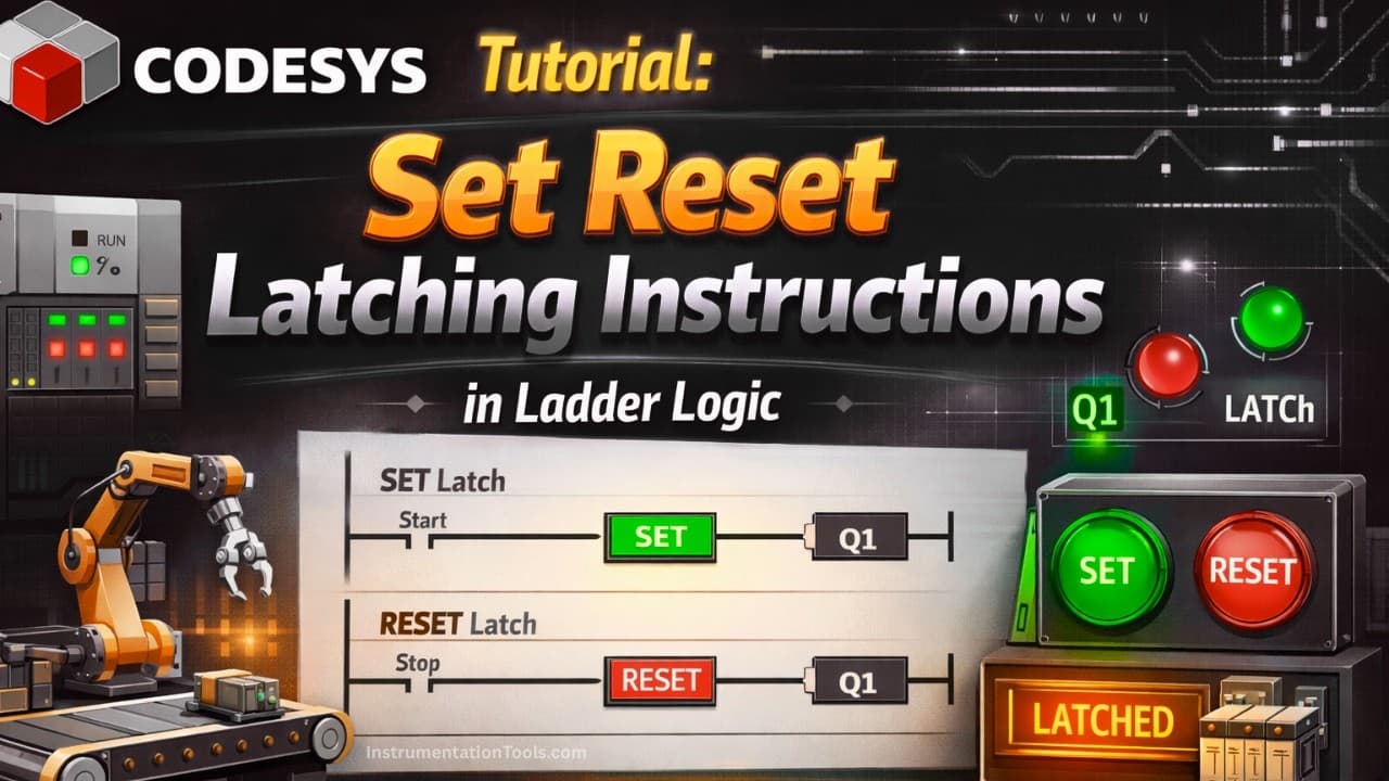 CODESYS Tutorial: Set Reset Latching instructions in Ladder logic