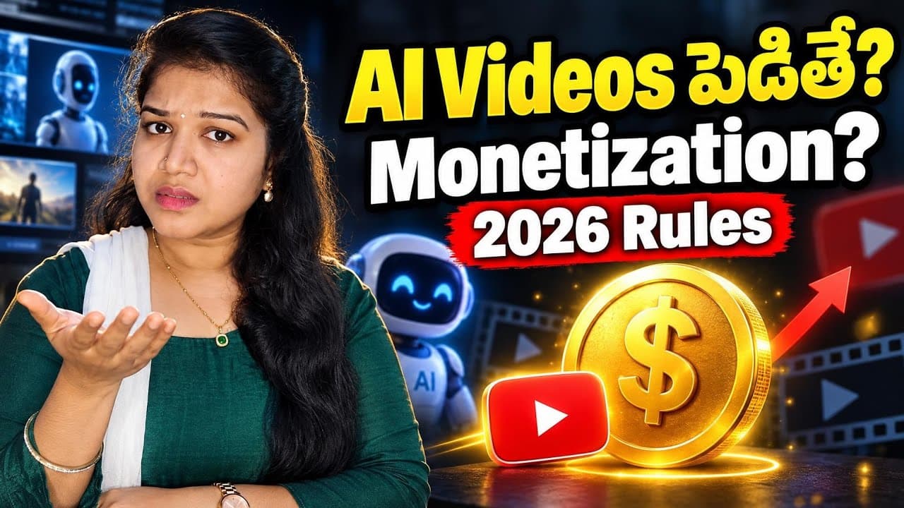 AI Videos పెడితే Monetization అవుతుందా? | 2026 New Rules Telugu