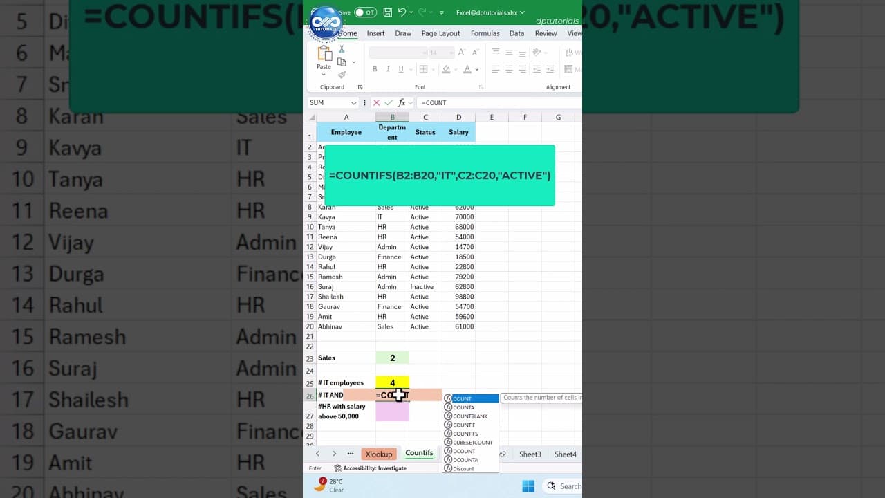 How to Use COUNTIFS in Excel — Count with Multiple Conditions