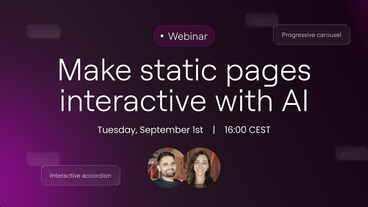 Make your pages interactive with AI | Webinar with Ronnie and Roi